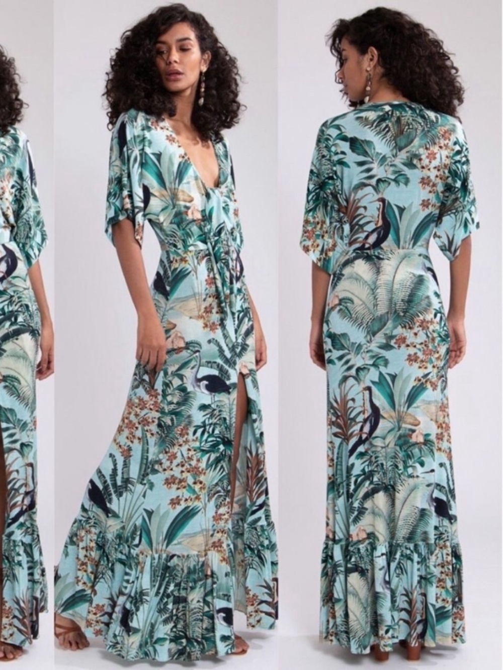 PatBO Eden Jersey Maxi Dress in Verde Size XS